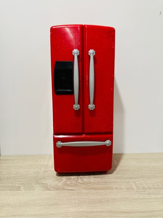 Our Generation Other - Our Generation Red Sparkle Doll Refrigerator French Door Fridge + Play Food Lot